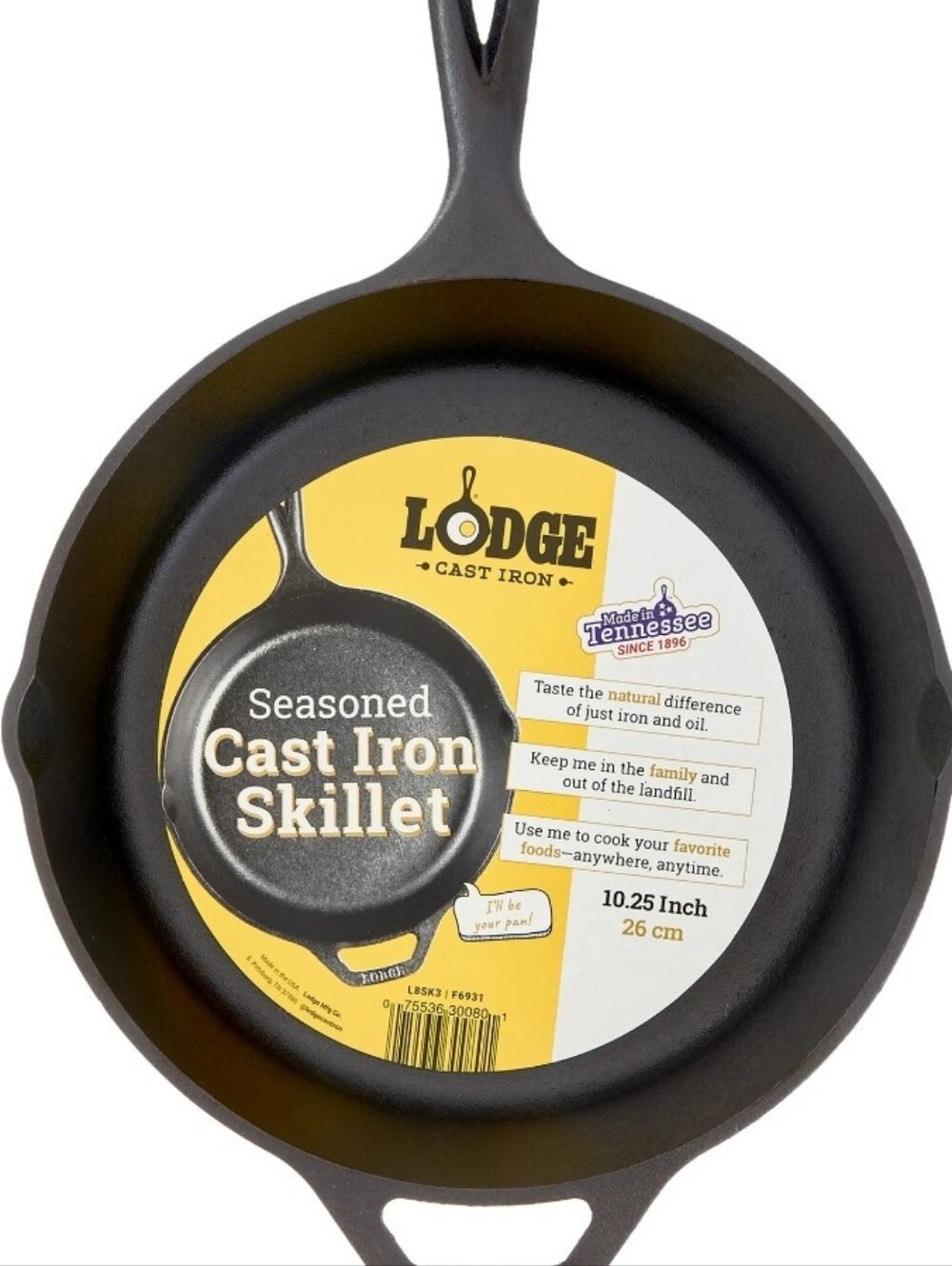 Lodge Seasoned 10.25"  Cast Iron Skillet - Black